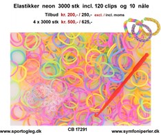 Elastikker Neon 3000 stk Tilbud