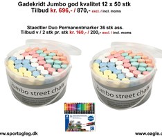 Gadekridt Jumbo 12 x 50 stk Tilbud ( På Lager )